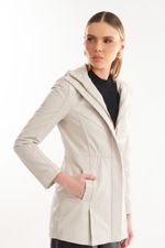 Parka de Couro Legítimo Mona Off White