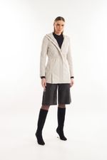 Parka de Couro Legítimo Mona Off White