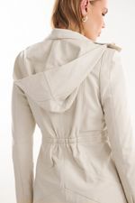 Parka de Couro Legítimo Mona Off White