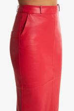 Saia de Couro Legítimo Hanna Vermelho