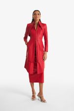 Vestido de Couro Legítimo Gaia Vermelho