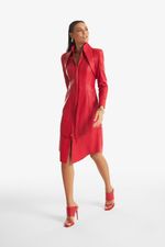 Vestido de Couro Legítimo Gaia Vermelho