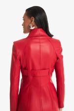 Vestido de Couro Legítimo Gaia Vermelho