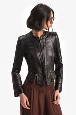 Jaqueta de Couro Legítimo  Daska Preto