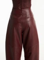 Calça de Couro Legítimo Mira Grano Burgundy