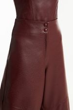 Calça de Couro Legítimo Mira Grano Burgundy