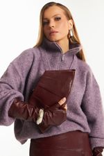 Necessaire de Couro Liba Grano burgundy