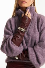 Luva de Couro Fingerless Grano Burgundy