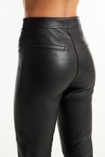Calça de Couro Legítimo Stretch Kally Preto
