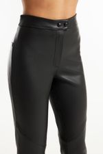 Calça de Couro Legítimo Stretch Kally Preto