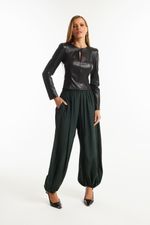 Blusa de Couro Legítimo Brooke Preto