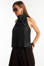 Blusa de Couro Legítimo Lash Clio Preto