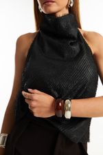 Blusa de Couro Legítimo Lash Clio Preto