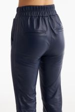 Calça de Couro Legítimo Duda Navy Noir