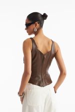 Blusa de Couro Legítimo Eva Truffle