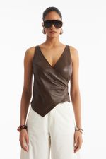 Blusa de Couro Legítimo Eva Truffle