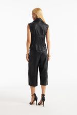 Calça de Couro Legítimo Tarla Preto