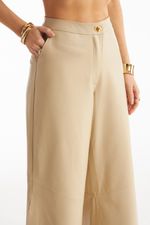 Calça de Couro Legítimo Tarla Vanilla