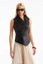 Blusa de Couro Legítimo Robin Preto