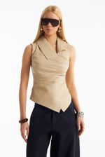 Blusa de Couro Legítimo Robin Vanilla