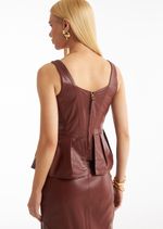 Blusa de Couro Legítimo Lira Mogno
