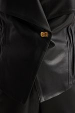 Colete de Couro Legítimo Luzia Preto