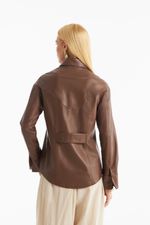 Camisa de Couro Legítimo Pam Cappuccino