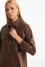 Camisa de Couro Legítimo Pam Cappuccino