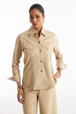 Camisa de Couro Legítimo Pam Vanilla