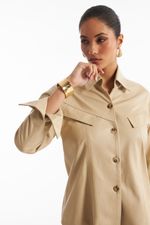 Camisa de Couro Legítimo Pam Vanilla