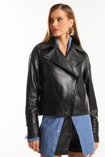 Jaqueta de Couro Legítimo Mabel Preto