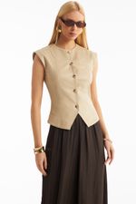 Blusa de Couro Legítimo Kisy Vanilla