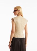Blusa de Couro Legítimo Kisy Vanilla