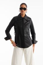 Camisa de Couro Legítimo  Daria Preto