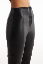 Calça de Couro Legítimo Stretch Jeanne Preto