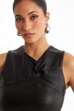 Regata de Couro Legítimo Gadot Preto