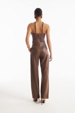 Calça de Couro Legítimo Sanny Cappuccino