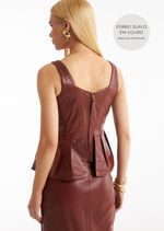 Blusa de Couro Legítimo Lira Mogno