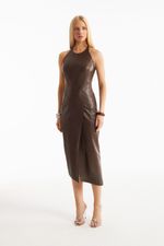 Vestido de Couro Legítimo Sydney Ébano