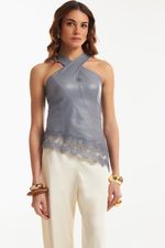 Blusa de Couro Legítimo Simy Coast
