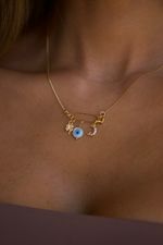 Colar Alfinete Charms Proteção