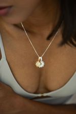 Colar Almas Mescla (Sol dourado e Lua prata Cravejados)