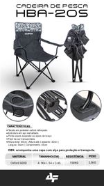CADEIRA DE PESCA ALBATROZ GRANDE HBA-20S - 150kg