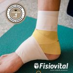 Pré Taping Futebol Bege 7cm Fisiovital | Underwrap Espuma Protetor Canela Caneleira