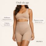 Bermuda Modeladora Cintura Alta DeLinea Fisiovital | Cinta Pós-Cirúrgica com Silicone
