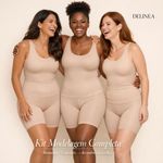 Bermuda Modeladora Cintura Alta DeLinea Fisiovital | Cinta Pós-Cirúrgica com Silicone