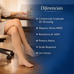 Meia 3/4 Alta Compressão Pé Aberto Bege — 20-30 mmHg