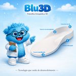 Palmilha Ortopédica Infantil Blu3D Fisiovital | Suporte de Arco e Calcanhar Impressa em 3D