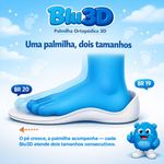 Palmilha Ortopédica Infantil Blu3D Fisiovital | Suporte de Arco e Calcanhar Impressa em 3D