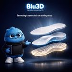 Palmilha Ortopédica Infantil Blu3D Fisiovital | Suporte de Arco e Calcanhar Impressa em 3D